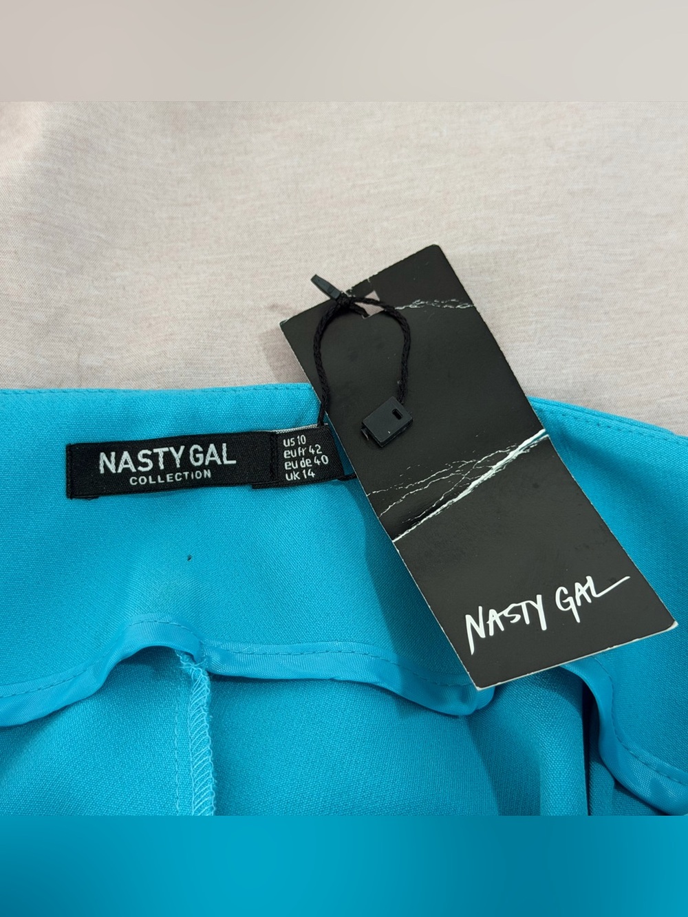 NWT Nasty Gal Turquoise Tailored Super Flare Co-Ord Trousers Sz UK 14/US 10 - Picture 7 of 7